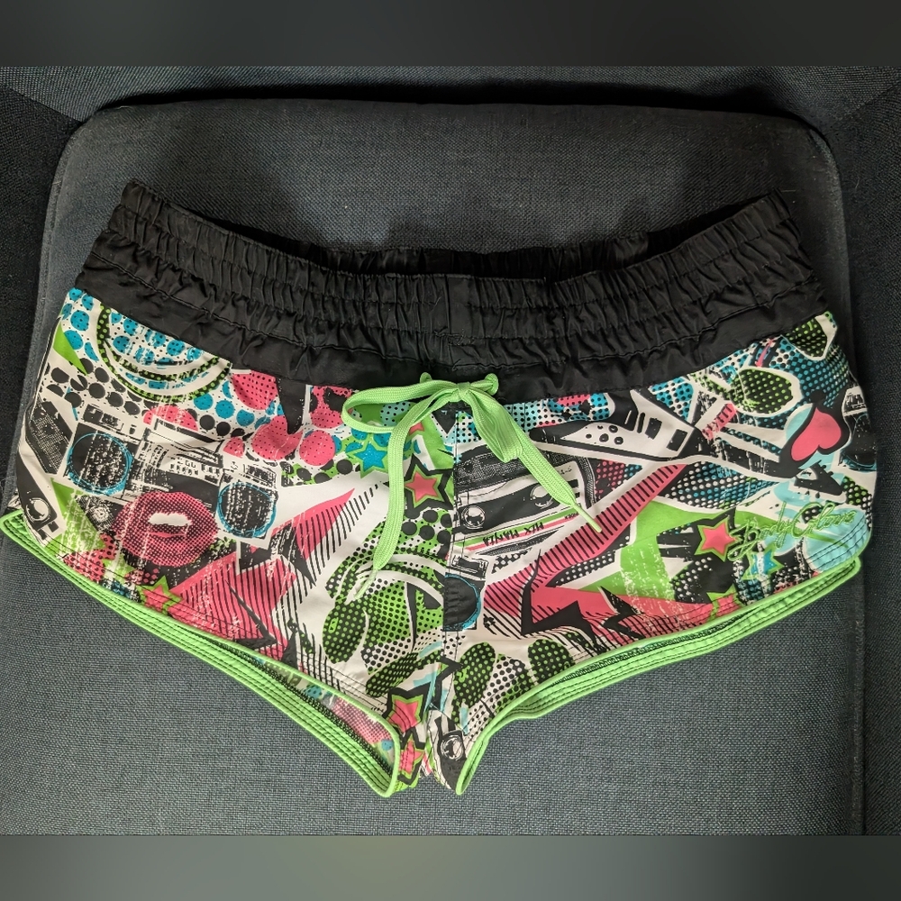 Body Glove Graphic Print Shorts with Black Waistband